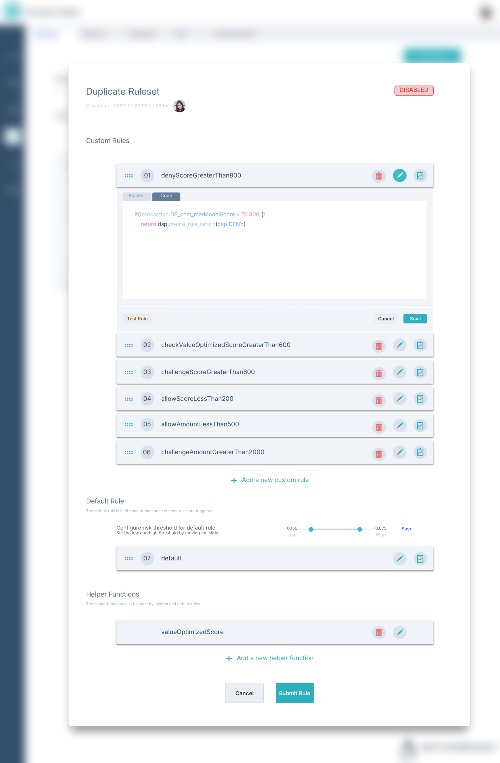 Ruleset – Edit Rule -2