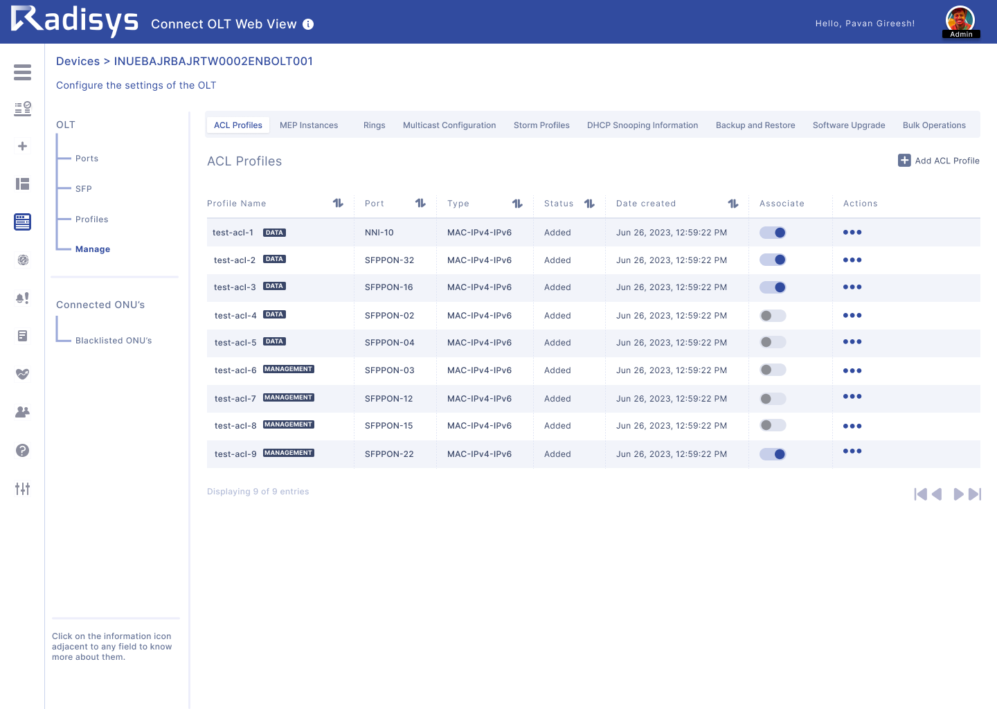 Update – OLT – Manage – 1a